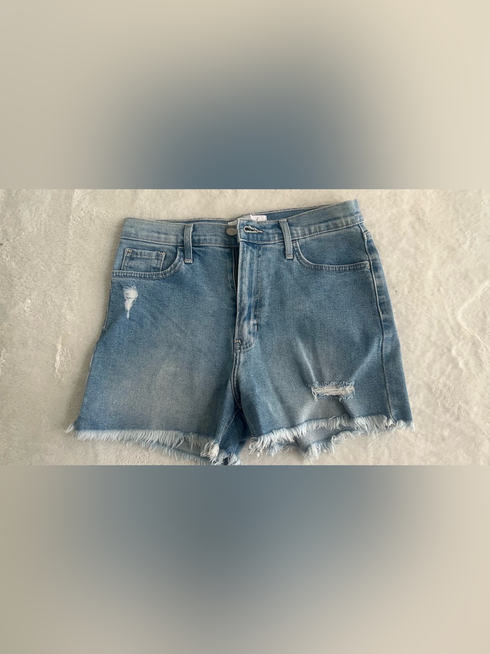 Just Black Light Blue Relaxed Denim Shorts